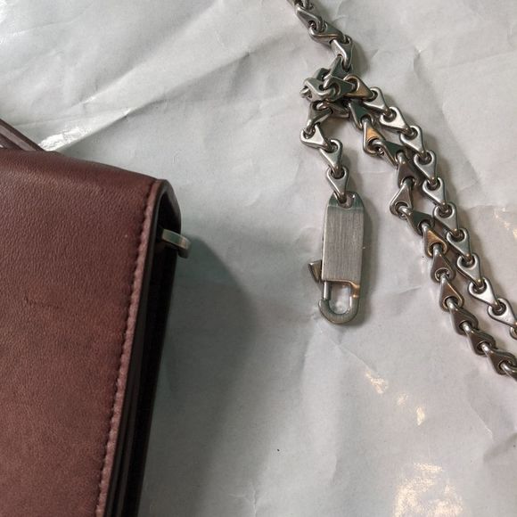 RICK Owens brown leather wallet chain new no tags - Picture 5 of 8
